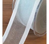 1.5" Wide Satin Edge Organza Ribbon 1 Metre Cut to Order (Duck Egg Blue)