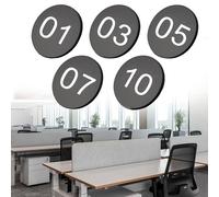 1-50 1-100 Numbered Label, Acrylic Frosted Number Tags For Gym Locker/Hotel/Dormitory, Circular Digital Sign Tag With Self-adhesive Backing(Black-1-50 D 8 CM)