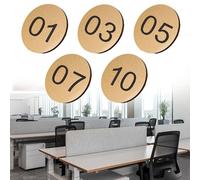 1-50 1-100 Numbered Label, Acrylic Frosted Number Tags For Gym Locker/Hotel/Dormitory, Circular Digital Sign Tag With Self-adhesive Backing(Gold-1-50 D 8 CM)
