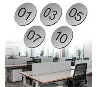 1-50 1-100 Numbered Label, Acrylic Frosted Number Tags For Gym Locker/Hotel/Dormitory, Circular Digital Sign Tag With Self-adhesive Backing(Silver-1-50 D 8 CM)