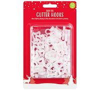 1 | 50 | 200 Pcs Christmas Gutter Hooks Heavy Duty Outdoor Indoor Decoration Clips Xmas Tree Fairy String Lights LED Seasonal Celebrations Occasions Wedding (50 X Gutter Hooks)