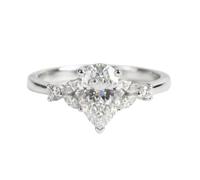 1.50 Carat Pear Cut Moissanite Ring | 925 Sterling Silver | Teardrop Solitaire Engagement Ring | Size 9 | Elegant Minimal Design | Classic Timeless Jewelry