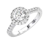 1.50 Ct Pave Set Round Brilliant Cut Diamonds Halo Engagement Ring in 950 Platinum Hallmarked By Assay Office London (K) |Luxury Deluxe Collection for Gift