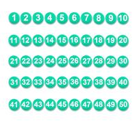 1-50 Magnetic Numbers, 0.8" Multi-Use Numbered Magnets Round Dry Erase Board Number Magnets for Fridge Calendar Whiteboard Home Classroom Office Supplies (Green)