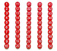 1-50 Magnetic Numbers, Magnets with Number for Dry Erase Boards, Round Number Refrigerator Magnets for Whiteboard in Home and Office (0.8" Diameter, Red)