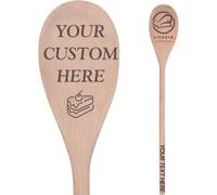 1-50 Pcs Custom Engraved Wooden Spoon, Personalised Mixing Beechwood Baking Cooking Spoon, Utensil Gift for Mom Birthday Housewarming Bridal Shower Anniversary Wedding Party Favor Business Event