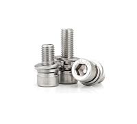 1/50 Pieces M2 .5 M3 M4 M5 To M12 A2 Stainless Steel Internal Hexagonal Cylindrical Head Bolts With Flat Washers Set(30mm,1pc M12)