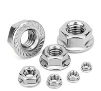 1-50 Pieces M3 M4 M5 M6 M8 M10 M12 M16 M20 304 Stainless steel Hexagon Hex Head Serrated Spinlock Lock Flange Nuts DIN6923(M12 x 5pcs)
