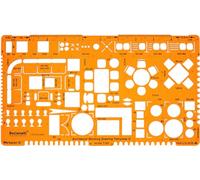 1:50 Scale Architectural Drawing Template Stencil - Architect Technical Drafting Supplies - Furniture Symbols for House Interior Floor Plan Design