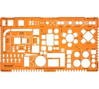 1:50 Scale Architectural Drawing Template Stencil - Architect Technical Drafting Supplies - Furniture Symbols for House Interior Floor Plan Design