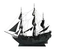 1/50 Scale Black Pearl Pirate Ship Sailing Ship 3D Wooden Puzzles, DIY Assembly Model Kit Version for Adults to Build, Display Collection Gift
