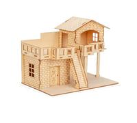 1 50 Scale Miniature Building Kit Prefabricated Wooden Cabin DIY Assembly Model Constructor Architecture Material Compatible With Wooden House Models(type11)