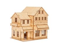 1 50 Scale Miniature Building Kit Prefabricated Wooden Cabin DIY Assembly Model Constructor Architecture Material Compatible With Wooden House Models(type15)
