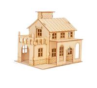 1 50 Scale Miniature Building Kit Prefabricated Wooden Cabin DIY Assembly Model Constructor Architecture Material Compatible With Wooden House Models(type12)