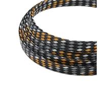 1~50m Cable Sleeve Expanded Braid 4 8 12mm Flexible Wire Wrap Insulated Protection Line Harness Sheath(Orange White Grey,12mm,50 meters)