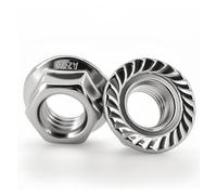 1-50pcs DIN6923 Hexagon Flange Nut M3 M4 M5 M6 M8 M10 M12 M14 M16 M20 Serrated Spinlock Nuts 304 Stainless Steel Lock (M14 (2pcs))