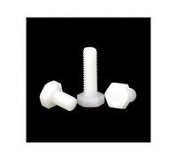 1/50pcs DIN933 M3 M4 M5 M6 M8 M10 M12 M14 M16 White Plastic Insulated Outer External Hex Hexagon Head Cap Bolt Screw 5-120mm(10mm,10pcs M5)
