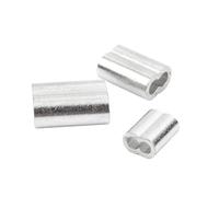 1-50Pcs Double Hole Cable Crimp Sleeve M1 to M12 Wire Ferrules 8-Shape Aluminum Cable Stopper Crimp Rope Hardware Accessories(2Pcs M8)