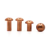 1-50pcs M1.5 M2.0 M2.5 M3 M4 M5 M6 M8 Copper Rivet Pan Head Solid Rivets Brass Half Round Solid Rivet Cap(M1.5 50pcs,35mm)