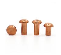 1-50pcs M1.5 M2.0 M3 M4 M5 M6 M8 Copper Solid Round Head Rivet Alloy GB867(M4 5pcs,30mm)