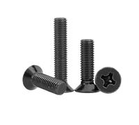 1/50Pcs M1 M1.2 M1.4 M1.6 M2 M2.5 M3 M4 M5 M6M8M10M12 GB819 Black 304 Stainless Steel Cross Countersunk Head Screw Bolt(8mm,50pcs M1)