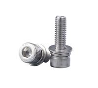 1-50pcs M2/M2.5/M3/M4/M5/M6/M8/M10/M12 304 Stainless Steel Cylindrical Head Hexagon Socket Machine Screws with Washers, M10x50mm(2pcs)
