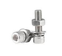 1-50pcs M2/M2.5/M3/M4/M5/M6/M8/M10/M12/M14/M16 304 Stainless Steel Cylindrical Head Hexagon Socket Combination Bolts, M3x100mm(5pcs)
