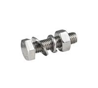 1-50pcs M3/M4/M5/M6/M8/M10/M12/M14/M16/M18/M20/M22/M24 304 Stainless Steel Hexagon Head Bolt Sets with Nuts and Washers, M10x100mm(2pcs)