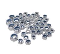 1-50pcs nylon lock nut Black Zinc Stainless steel DIN985 M2 M2.5 M3 M3.5 M4 M5 M6 M7 M8 M10 M12 M16 M20 Black Self locking Nut(Steel white zinc,M10 5pcs)