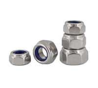 1-50pcs nylon lock nut Black Zinc Stainless steel DIN985 M2 M2.5 M3 M3.5 M4 M5 M6 M7 M8 M10 M12 M16 M20 Black Self locking Nut(Stainless steel 304,M2 50pcs)