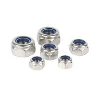 1-50pcs Nylon Lock Nuts M2 M2.5 M3 M4 M5 M6 M8 M10 M12 M14 M16 M20 304 Stainless Steel Hexagon Anti-Slip Automatic Lock Nut DIN985(M6 X 20pcs)
