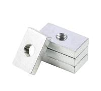 1-50Pcs White Zinc Plated Carbon Steel Square Nut M3 M4 M5 M6 M8 Thin Rectangular Nuts Slider Block For Aluminum Profile Accessory(M6x20x25x5mm(3pcs))