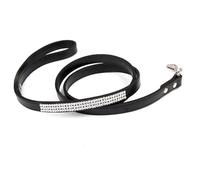 1.5CM*120CM PU Leather Dog Lead Dazzling Sparkling Black Dog Leash With Rhinestone Leather Pet Leash For Cat.Puppy.Small Pet