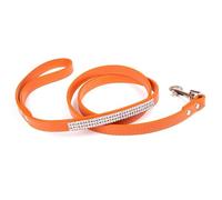 1.5CM*120CM PU Leather Dog Lead Dazzling Sparkling Orange Dog Leash With Rhinestone Leather Pet Leash For Cat.Puppy.Small Pet