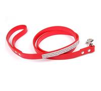 1.5CM*120CM PU Leather Dog Lead Dazzling Sparkling Red Dog Leash With Rhinestone Leather Pet Leash For Cat.Puppy.Small Pet
