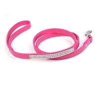 1.5CM*120CM PU Leather Dog Lead Dazzling Sparkling Rose Red Dog Leash With Rhinestone Leather Pet Leash For Cat.Puppy.Small Pet