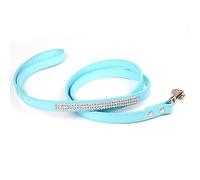 1.5CM*120CM PU Leather Dog Lead Dazzling Sparkling Sky Blue Dog Leash With Rhinestone Leather Pet Leash For Cat.Puppy.Small Pet