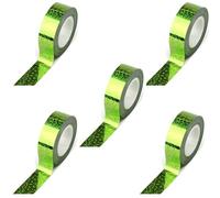1.5CM*5M Laser Decorative Tapes in 5 Rolls,Light Green Holographic Glitter Washi Tape,Self Adhesive Masking Tape for DIY Crafts Wrapping