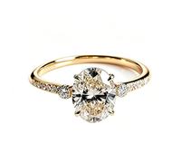 1.5CT Cushion Cut Round Oval Cubic Zirconia Fake Engagement Ring 14K Gold Plated Wedding Promise Rings for Women Her CZ Eternity Band Cubic Zirconia Fake Diamond Gemstone Comfort Fit Thin Ring Size 6