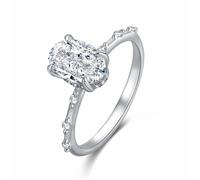 1.5ct Sterling Round Rings Luxury Shiny Engagement Wedding Bands 5A Zircon Fine Jewelry Bride Gift