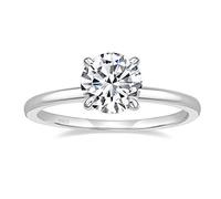 1.5CT Sterling Silver Silver Engagement Rings Round Cut Solitaire Cubic Zirconia CZ Wedding Promise Rings for Her Wedding Bands for Women Size 3-13