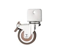 1.5Furniture Crib Casters Cabinet Clamp with Brake Wheels Soft Rubber Swivel Caster Furniture Hardware Fittings Pack of 4(N0.2,20mm)