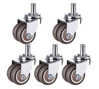 1.5in 38mm Office Chair Swivel Caster Wheels,360° Rotation Stem Castor Wheels,Rubber Furniture Caster,Swivel Chair Caster,Without Brake,Double Wheel,Smoothly & Mute,5pcs