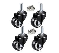 1.5inch Castor Wheels with Brakes Stem Castors, Threaded Stem Caster Locking Swivel Casters, Trolley Swivel Wheels with Brakes, Load 160kg, Pack of 4, Screw Thread M8*25m,M10*25mm-4 Pcs without Brake