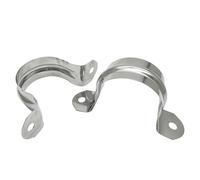 1.5inch Two Hole Strap U Bracket Stainless Steel Tube Strap Tension Clip Assortment Kit Heavy Duty Rigid Pipe Strap Clamp For The Inner Diameter of Water Pipe is 1.5inch 20Pcs（50mm）