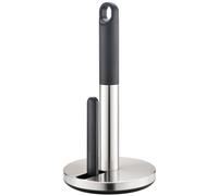 1.5KG Weighted ONE HAND TEAR Kitchen Roll Holder Stand (Brushed Silver) | tension arm, tear one/more sheets at one time | 1.5kg electroplating weighted base | anti-slip silicone | finger loop handle