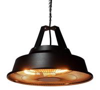 1.5kW IPX4 Vintage Style Hanging Ceiling Electric Patio Heater in Black Primrose Black One Size