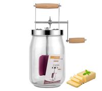 1.5L Butter Churner Vintag Manual Butter Churn, Wooden Handle Stainless Steel Gear Manual Butter Maker, Butter Churner Hand Crank Mason Jar For Baking of Top Gadgets Butter Maker