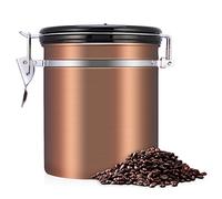 1 5L Capacity 304 Stainless Steel Vacuum Airtight Coffee Container Storage Canister Can Coffee Beans Jar for Kitchen Storage (Gold)