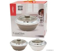 1.5L Casseroles Warm Cooking Handle Glass Lid Cookware Stock Inner Dish Stainless Steel